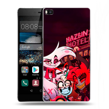 Пластиковый чехол на Huawei P8 с принтом Hazbin Hotel Отель Хазбин Пластиковый чехол на Huawei P8 с принтом Hazbin Hotel Отель Хазбин