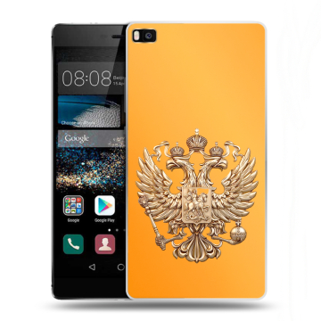 Пластиковый чехол на Huawei P8 с принтом Герб Флаг России Пластиковый чехол на Huawei P8 с принтом Герб Флаг России