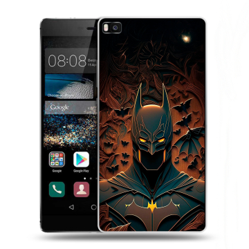 Пластиковый чехол на Huawei P8 с принтом Batman Бэтмен Пластиковый чехол на Huawei P8 с принтом Batman Бэтмен
