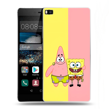 Пластиковый чехол на Huawei P8 с принтом Спанч боб Спанчбоб Пластиковый чехол на Huawei P8 с принтом Спанч боб Спанчбоб