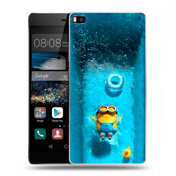 Пластиковый чехол на Huawei P8 с принтом Миньоны