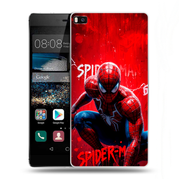 Пластиковый чехол на Huawei P8 с принтом Spiderman Человек паук