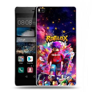 Пластиковый чехол на Huawei P8 с принтом Roblox Роблокс