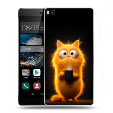 Пластиковый чехол на Huawei P8 с принтом Смешной кот Пластиковый чехол на Huawei P8 с принтом Смешной кот