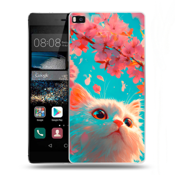 Пластиковый чехол на Huawei P8 с принтом Красивый кот Пластиковый чехол на Huawei P8 с принтом Красивый кот