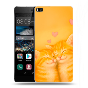 Пластиковый чехол на Huawei P8 с принтом Милые котята Пластиковый чехол на Huawei P8 с принтом Милые котята