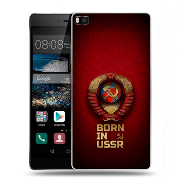 Пластиковый чехол на Huawei P8 с принтом Флаг Герб СССР Пластиковый чехол на Huawei P8 с принтом Флаг Герб СССР