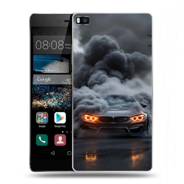 Пластиковый чехол на Huawei P8 с принтом BMW БМВ