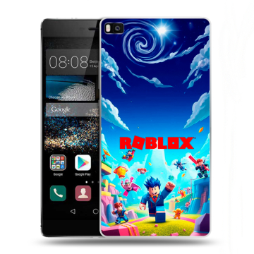 Пластиковый чехол на Huawei P8 с принтом Roblox Роблокс