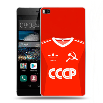 Пластиковый чехол на Huawei P8 с принтом Флаг Герб СССР Пластиковый чехол на Huawei P8 с принтом Флаг Герб СССР
