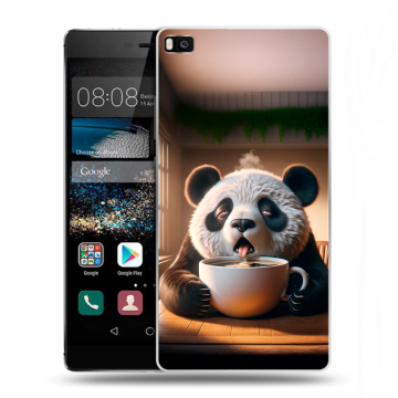 Пластиковый чехол на Huawei P8 с принтом смешная панда Пластиковый чехол на Huawei P8 с принтом смешная панда