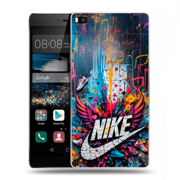 Пластиковый чехол на Huawei P8 с принтом Nike Найк
