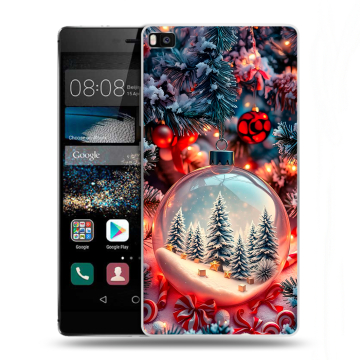 Пластиковый чехол на Huawei P8 с принтом Новый год Пластиковый чехол на Huawei P8 с принтом Новый год