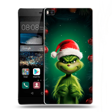 Пластиковый чехол на Huawei P8 с принтом Гринч Новый год Рождество Пластиковый чехол на Huawei P8 с принтом Гринч Новый год Рождество