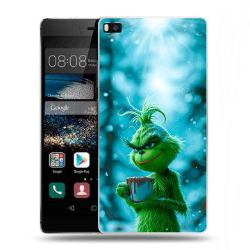 Пластиковый чехол на Huawei P8 с принтом Новый год гринч Пластиковый чехол на Huawei P8 с принтом Новый год гринч