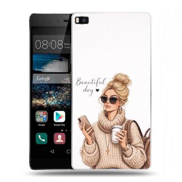 Пластиковый чехол на Huawei P8 с принтом женский Пластиковый чехол на Huawei P8 с принтом женский