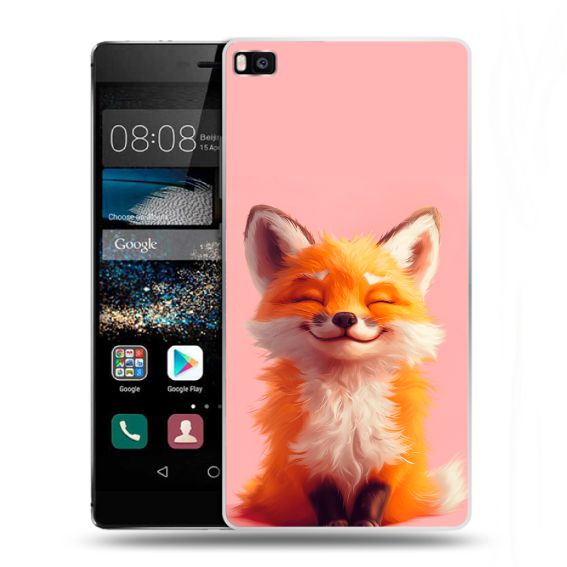 Пластиковый чехол на Huawei P8 с принтом милая лиса Пластиковый чехол на Huawei P8 с принтом милая лиса