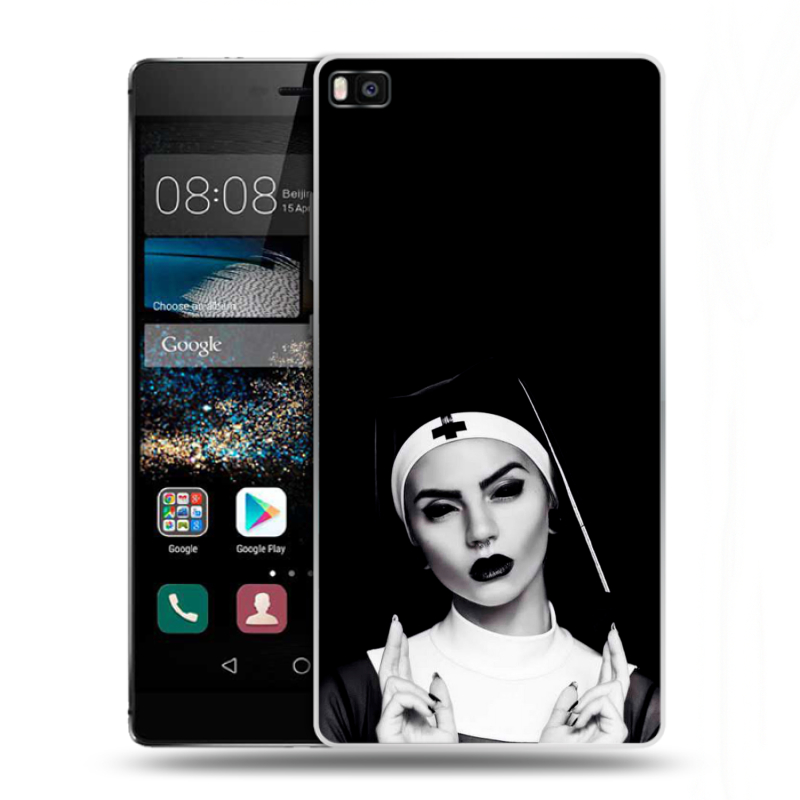 Пластиковый чехол на Huawei P8 с принтом монашка Пластиковый чехол на Huawei P8 с принтом монашка