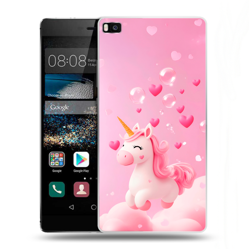 Пластиковый чехол на Huawei P8 с принтом Единорог Пластиковый чехол на Huawei P8 с принтом Единорог
