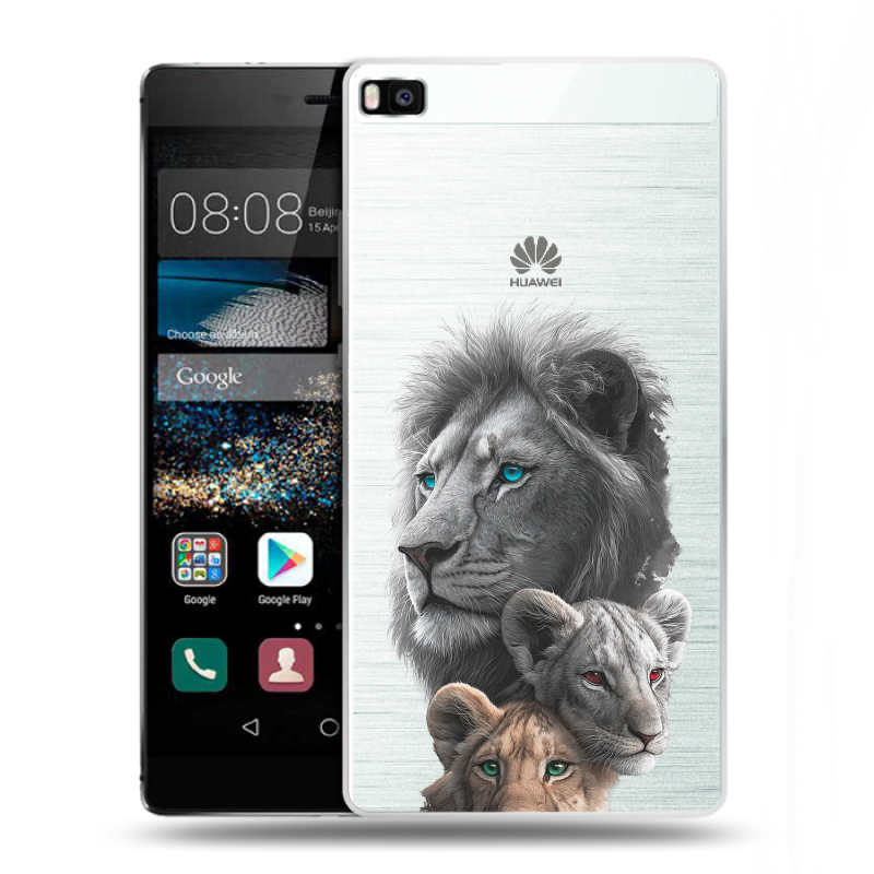 Пластиковый чехол на Huawei P8 с принтом Львы Пластиковый чехол на Huawei P8 с принтом Львы