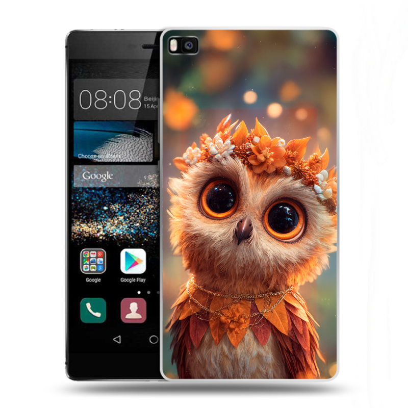Пластиковый чехол на Huawei P8 с принтом Милая сова Пластиковый чехол на Huawei P8 с принтом Милая сова