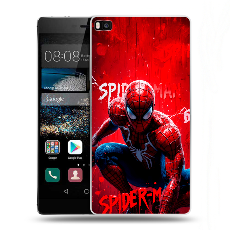 Пластиковый чехол на Huawei P8 с принтом Spiderman Человек паук Пластиковый чехол на Huawei P8 с принтом Spiderman Человек паук