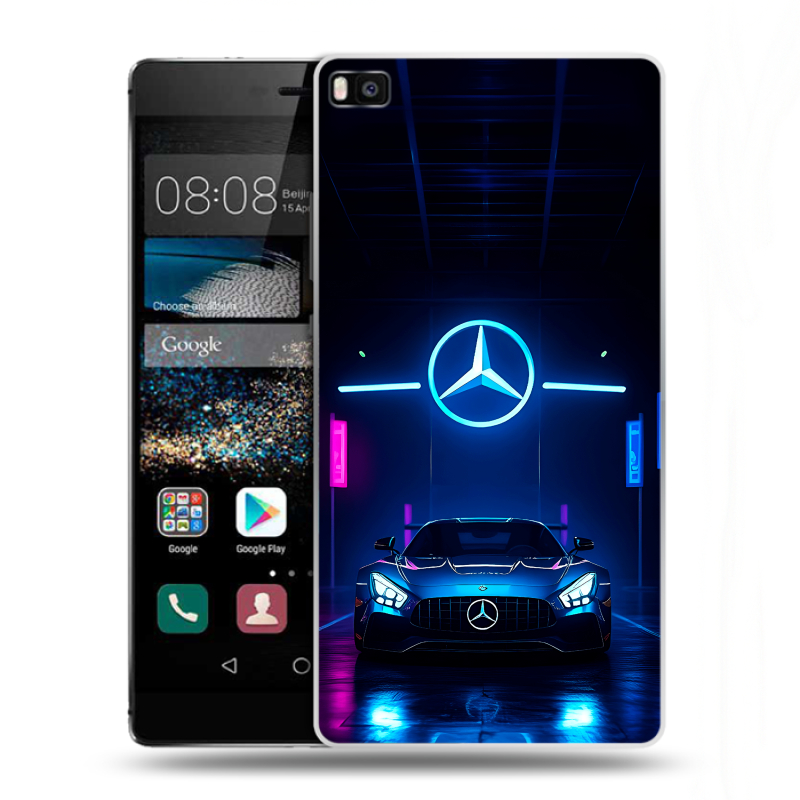 Пластиковый чехол на Huawei P8 с принтом Mercedes Мерседес Пластиковый чехол на Huawei P8 с принтом Mercedes Мерседес