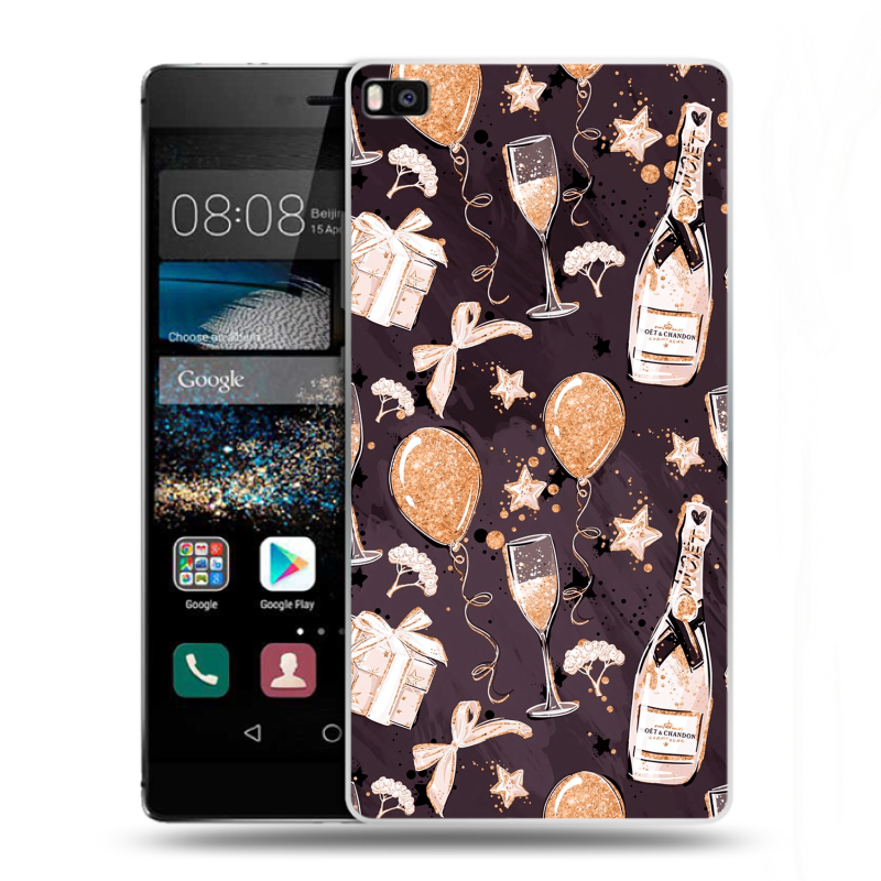 Пластиковый чехол на Huawei P8 с принтом Новый год Пластиковый чехол на Huawei P8 с принтом Новый год