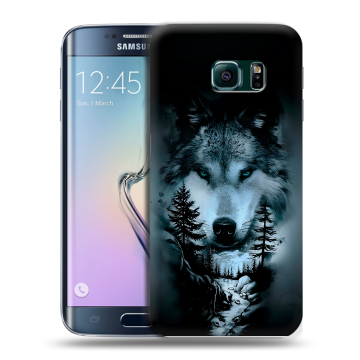Силиконовый чехол на Samsung Galaxy S6 Edge с принтом Лесной волк Силиконовый чехол на Samsung Galaxy S6 Edge с принтом Лесной волк