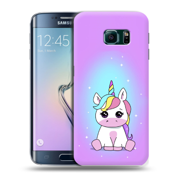 Силиконовый чехол на Samsung Galaxy S6 Edge с принтом Единорог Силиконовый чехол на Samsung Galaxy S6 Edge с принтом Единорог