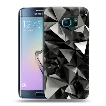 Силиконовый чехол на Samsung Galaxy S6 Edge с принтом Черные кристаллы Силиконовый чехол на Samsung Galaxy S6 Edge с принтом Черные кристаллы