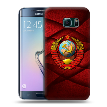 Силиконовый чехол на Samsung Galaxy S6 Edge с принтом Герб СССР Силиконовый чехол на Samsung Galaxy S6 Edge с принтом Герб СССР