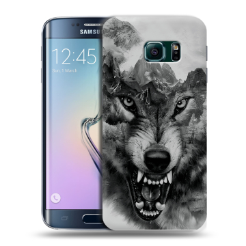 Силиконовый чехол на Samsung Galaxy S6 Edge с принтом Волк Силиконовый чехол на Samsung Galaxy S6 Edge с принтом Волк