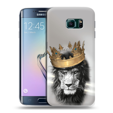 Силиконовый чехол на Samsung Galaxy S6 Edge с принтом Лев с короной Силиконовый чехол на Samsung Galaxy S6 Edge с принтом Лев с короной