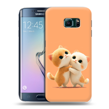 Силиконовый чехол на Samsung Galaxy S6 Edge с принтом Милые котики Силиконовый чехол на Samsung Galaxy S6 Edge с принтом Милые котики