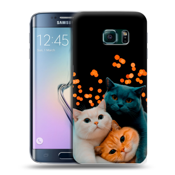Силиконовый чехол на Samsung Galaxy S6 Edge с принтом Кошки Силиконовый чехол на Samsung Galaxy S6 Edge с принтом Кошки