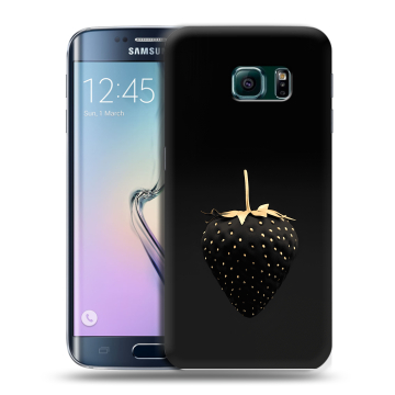 Силиконовый чехол на Samsung Galaxy S6 Edge с принтом Черная клубника Силиконовый чехол на Samsung Galaxy S6 Edge с принтом Черная клубника
