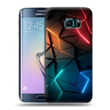 Силиконовый чехол на Samsung Galaxy S6 Edge с принтом Абстракция неон Силиконовый чехол на Samsung Galaxy S6 Edge с принтом Абстракция неон