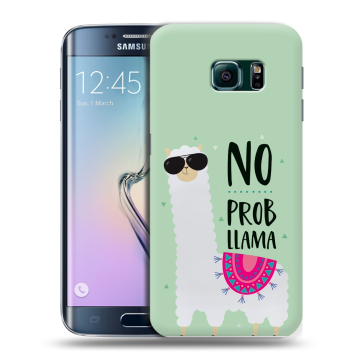 Силиконовый чехол на Samsung Galaxy S6 Edge с принтом Лама Силиконовый чехол на Samsung Galaxy S6 Edge с принтом Лама