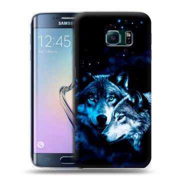 Силиконовый чехол на Samsung Galaxy S6 Edge с принтом Волки Силиконовый чехол на Samsung Galaxy S6 Edge с принтом Волки