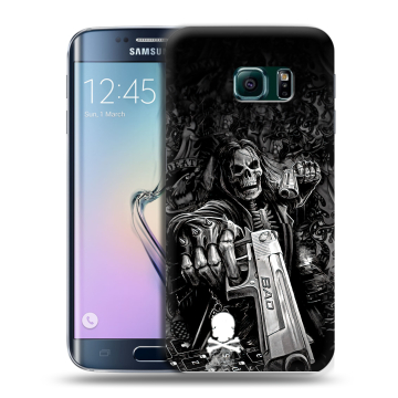 Силиконовый чехол на Samsung Galaxy S6 Edge с принтом Скелет Силиконовый чехол на Samsung Galaxy S6 Edge с принтом Скелет