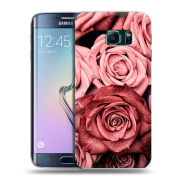 Силиконовый чехол на Samsung Galaxy S6 Edge с принтом Цветы розы Силиконовый чехол на Samsung Galaxy S6 Edge с принтом Цветы розы