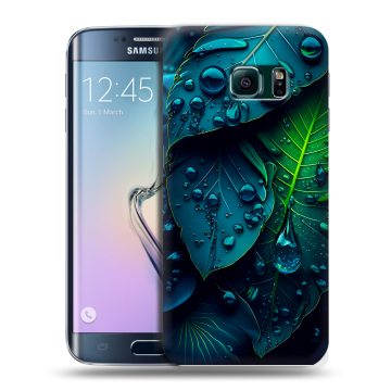Силиконовый чехол на Samsung Galaxy S6 Edge с принтом Листья Силиконовый чехол на Samsung Galaxy S6 Edge с принтом Листья