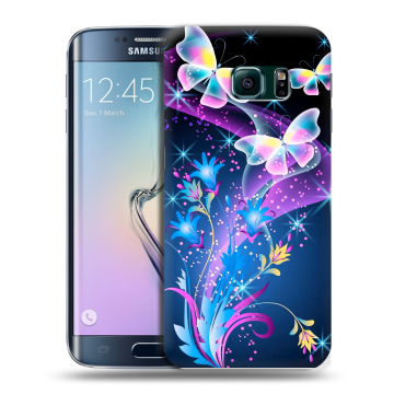 Силиконовый чехол на Samsung Galaxy S6 Edge с принтом Бабочки Силиконовый чехол на Samsung Galaxy S6 Edge с принтом Бабочки