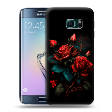 Силиконовый чехол на Samsung Galaxy S6 Edge с принтом Розы красные Силиконовый чехол на Samsung Galaxy S6 Edge с принтом Розы красные