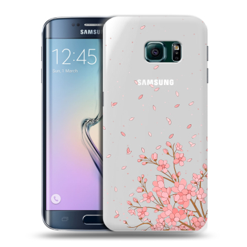 Силиконовый чехол на Samsung Galaxy S6 Edge с принтом Ветка сакуры Силиконовый чехол на Samsung Galaxy S6 Edge с принтом Ветка сакуры