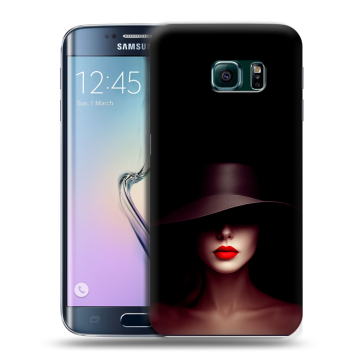 Силиконовый чехол на Samsung Galaxy S6 Edge с принтом Девушка в шляпе Силиконовый чехол на Samsung Galaxy S6 Edge с принтом Девушка в шляпе