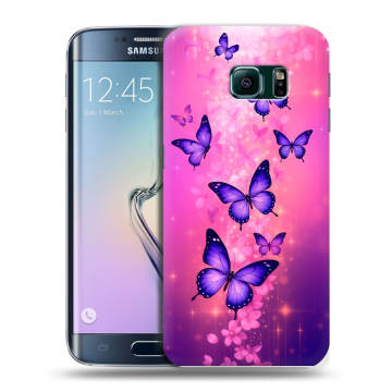Силиконовый чехол на Samsung Galaxy S6 Edge с принтом Бабочки Силиконовый чехол на Samsung Galaxy S6 Edge с принтом Бабочки