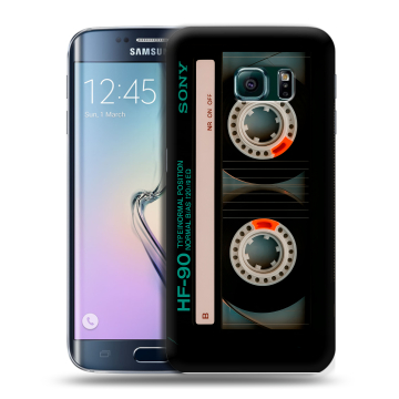 Силиконовый чехол на Samsung Galaxy S6 Edge с принтом Кассета Силиконовый чехол на Samsung Galaxy S6 Edge с принтом Кассета