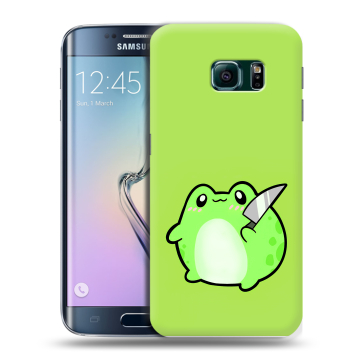 Силиконовый чехол на Samsung Galaxy S6 Edge с принтом Лягушенок Силиконовый чехол на Samsung Galaxy S6 Edge с принтом Лягушенок